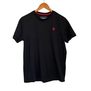 FERRARI Mens Crew Neck T Shirt Sz Medium Black Short Sleeve Luxury Car